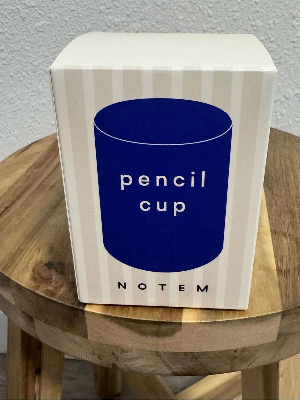NWT NOTEM Studio Lola Blue Steel Pencil Cup Desk Organizer Anthropologie